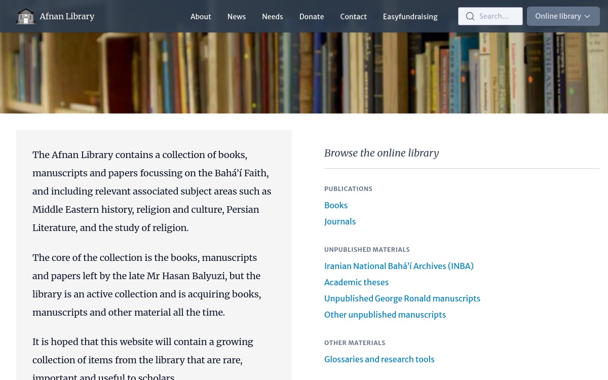 Screenshot of Afnan Library