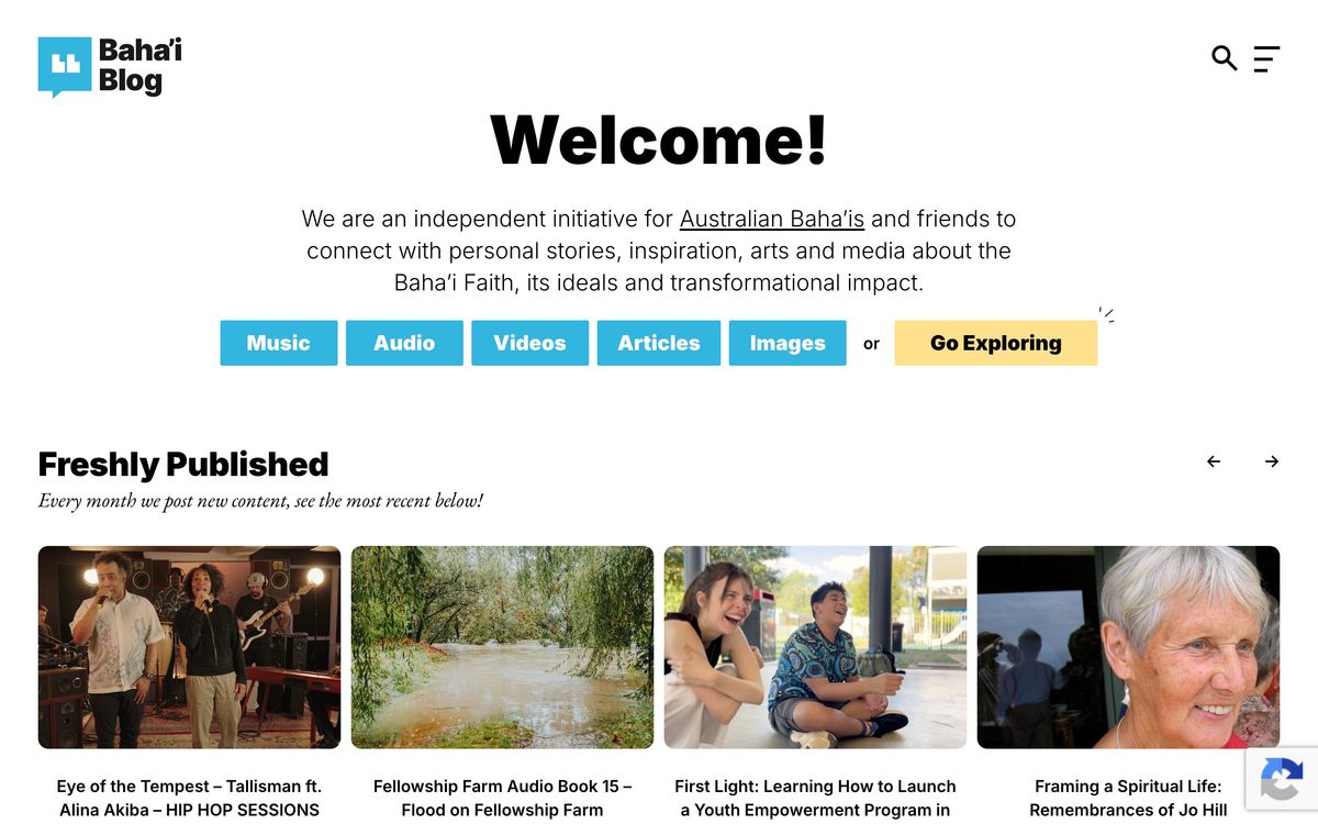 Screenshot of Baha’i Blog