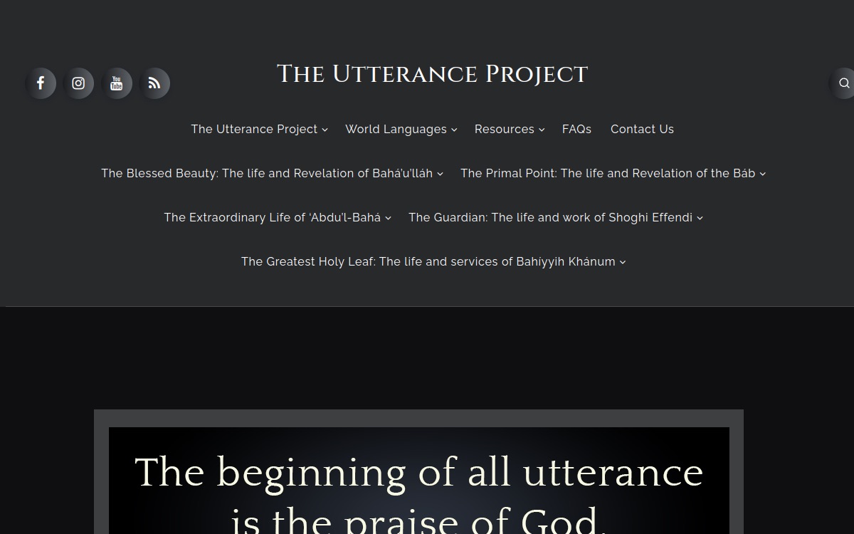 Screenshot of The Utterance Project