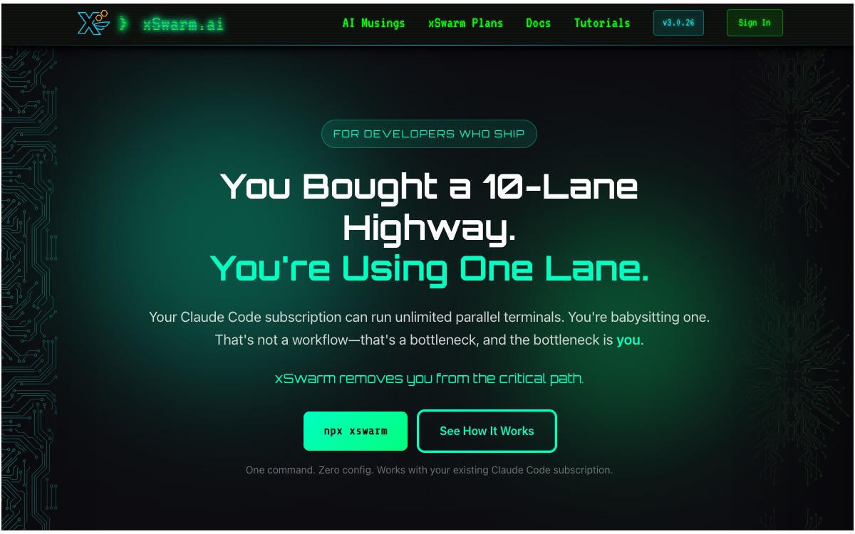 Screenshot of xSwarm